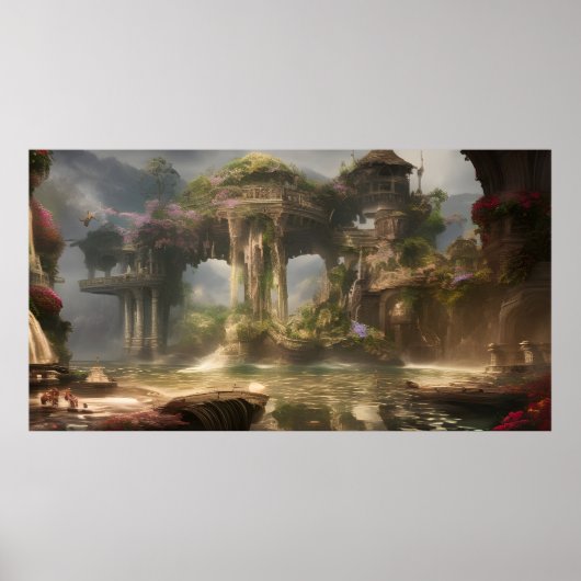 ファンタジーの湖のある夏休みリゾート ポスター (正面)