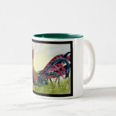 ファンタジーの物語のオンドリのマグ ツートーンマグカップ (正面右)