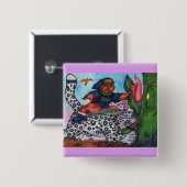 ファンタジーの男の子がドラゴンとワシを戦う 缶バッジ (正面&裏面)