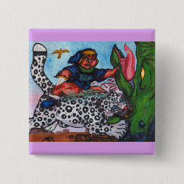 ファンタジーの男の子がドラゴンとワシを戦う 缶バッジ