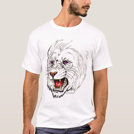 ファンタジーの白のライオン Tシャツ (正面)