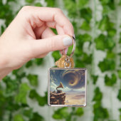 ファンタジーの砂漠のかわいい音楽 キーホルダー (手)