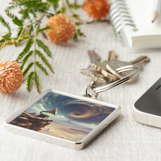 ファンタジーの砂漠のかわいい音楽 キーホルダー (側面)