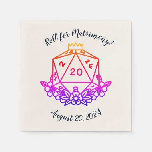 ファンタジーの結婚D&D/バチェロレッテ スタンダードカクテルナプキン (正面)