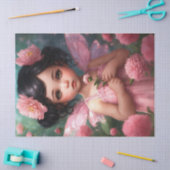 ファンタジーの美しいピンクの妖精の女の子の切り離し 薄葉紙 (クラフト)