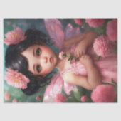 ファンタジーの美しいピンクの妖精の女の子の切り離し 薄葉紙 (正面)