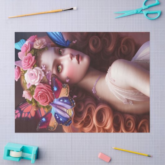 ファンタジーの美しい妖精のプリンセスの分離 薄葉紙 (クラフト)