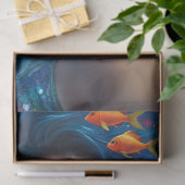 ファンタジーの美しい青の人魚のデコパージュ 薄葉紙 (ギフト)