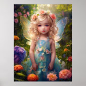ファンタジーの美しい青の妖精の女の子 ポスター (正面)