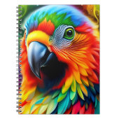 ファンタジーの羽カラフル付きオウム ノートブック (正面)