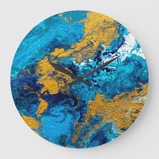 ファンタジーの色：芸術的抽象芸術背景。 ラージ壁時計 (正面)