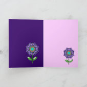 ファンタジーの花が付いている花のバースデー・カード カード (内部)