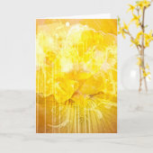 ファンタジーの花の空白のなカード カード (黄色い花)
