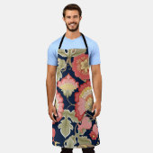 ファンタジーの花レトロ、ヴィンテージ、ジャコビーンのembr エプロン (着用した状態)