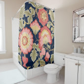 ファンタジーの花レトロ、ヴィンテージ、ジャコビーンのembr シャワーカーテン (インサイチュ)
