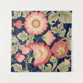 ファンタジーの花レトロ、ヴィンテージ、ジャコビーンのembr タペストリー (正面(横))