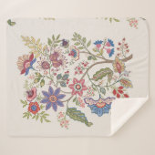 ファンタジーの花レトロ,ヴィンテージ,ジャコビーン刺繍 シェルパブランケット (正面(横))
