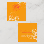 ファンタジーの花柄の渦巻のモダンでエレガントなプロフェッショナル スクエア名刺 (正面/裏面)