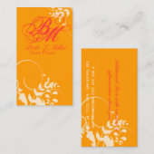 ファンタジーの花柄の渦巻のモダンでエレガントなプロフェッショナル スクエア名刺 (正面/裏面)