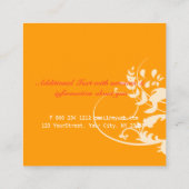 ファンタジーの花柄の渦巻のモダンでエレガントなプロフェッショナル スクエア名刺 (裏面)