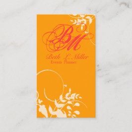 ファンタジーの花柄の渦巻のモダンでエレガントなプロフェッショナル スクエア名刺