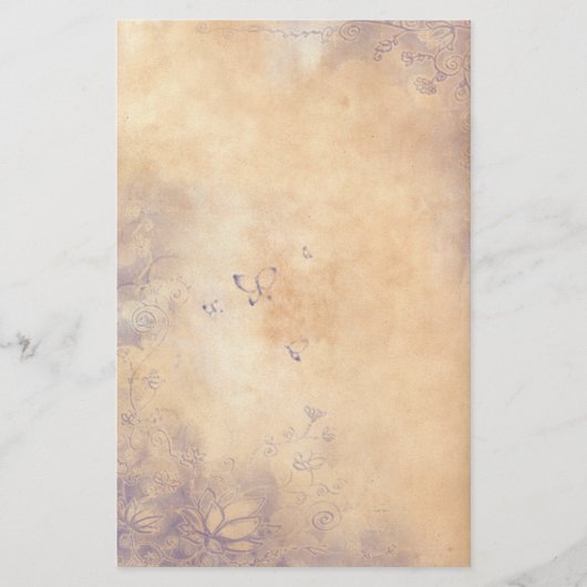 ファンタジーの花-紫色 便箋 (正面)