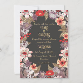 ファンタジーの花 – 結婚式招待状 招待状