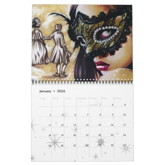 ファンタジーの芸術のカレンダーの2019年のカテリーナの芸術 カレンダー (1月 2026)
