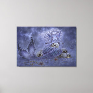 ファンタジーの芸術のキャンバスプリントのプリント-暗い人魚 キャンバスプリント