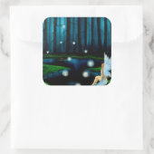 ファンタジーの芸術の妖精のステッカー スクエアシール (バッグ)