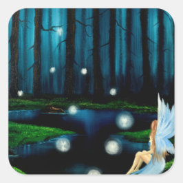 ファンタジーの芸術の妖精のステッカー スクエアシール