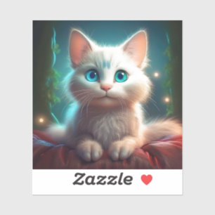 ファンタジーの若いアルビノ猫 シール