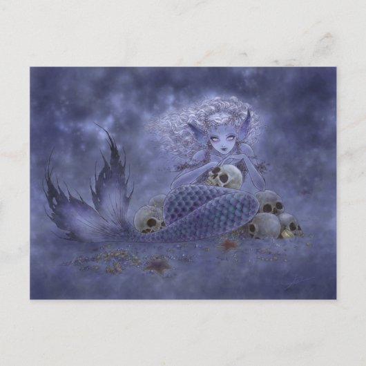 ファンタジーの郵便はがき-暗い人魚 ポストカード (正面)