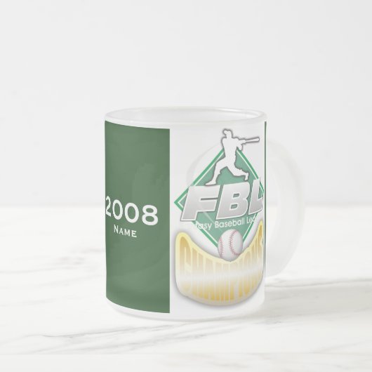 ファンタジーの野球のトロフィ フロストグラスマグカップ (正面右)