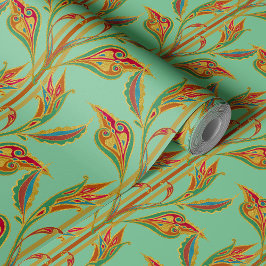 ファンタジーの金ゴールド、赤、グリー、玉離れのつる植物 壁紙