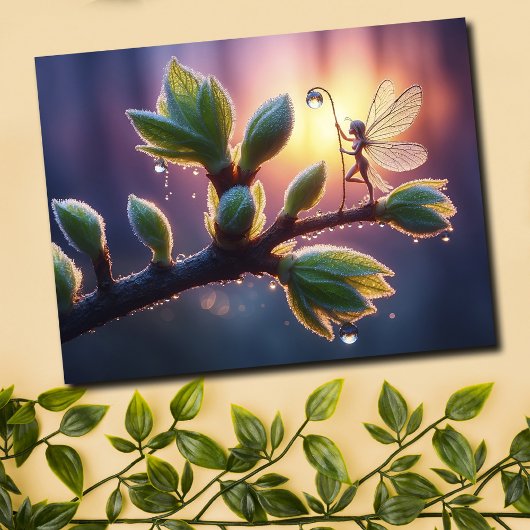 ファンタジーの露かわいい魅惑の森かわいい芸術 ポストカード