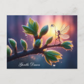 ファンタジーの露かわいい魅惑の森かわいい芸術 ポストカード (正面)