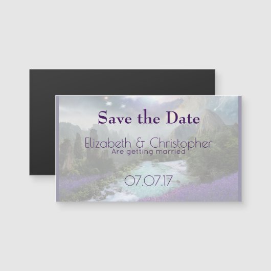 ファンタジーの風光明媚な自然風景の保存日付 (正面/裏面)