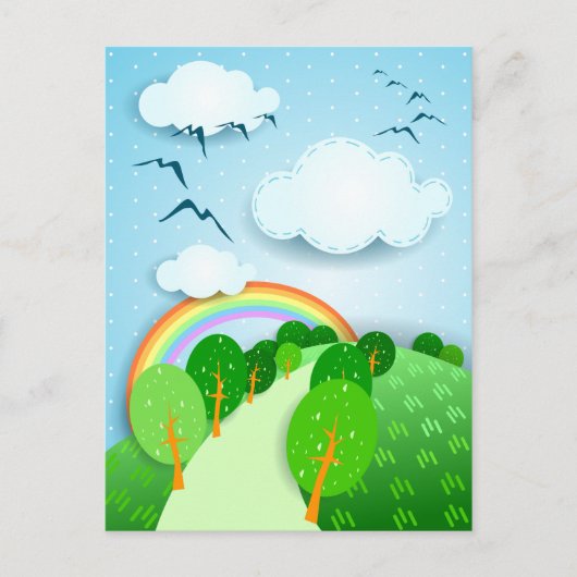 ファンタジーの風景、はがき ポストカード (正面)