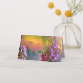 ファンタジーの風景、トロピックと夢結婚- s プレイスカード (裏面)