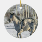 ファンタジーの馬: 冬の不思議の国 セラミックオーナメント (裏面)