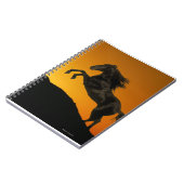 ファンタジーの馬: 山の日没 ノートブック (左側)