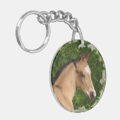 ファンタジーの馬: 花 キーホルダー (正面左)