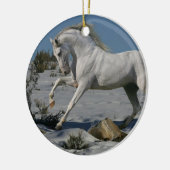 ファンタジーの馬: 雪王 セラミックオーナメント (左)