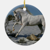 ファンタジーの馬: 雪王 セラミックオーナメント (裏面)