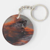 ファンタジーの馬: 雲 キーホルダー (裏面)