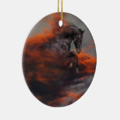 ファンタジーの馬: 雲 セラミックオーナメント (右)