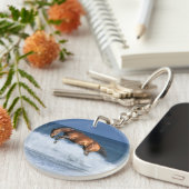 ファンタジーの馬: Selle Francais及び海 キーホルダー (正面右)