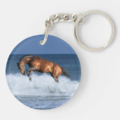 ファンタジーの馬: Selle Francais及び海 キーホルダー (裏面)