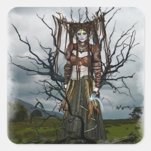 ファンタジーの魔女のシール スクエアシール (正面)